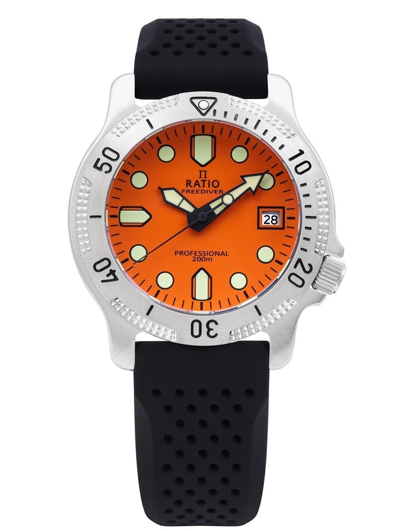 Ratio FreeDiver Professional Sapphire Orange Dial Quartz RTF025 200M Men's Watch - Image 1