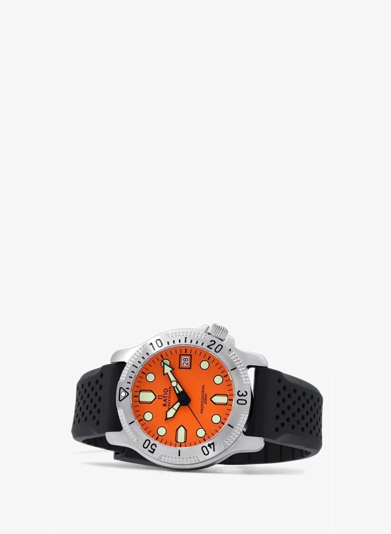RATIO Ratio FreeDiver Professional Sapphire Orange Dial Quartz RTF025 200M Men's Watch