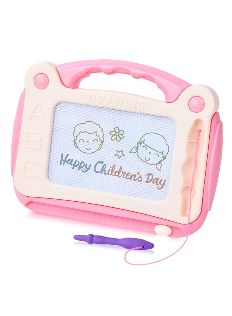 SYOSI Coloring Magnetic Drawing Board, Toddler Learning Toys for Little Girl Boy, Painting Sketch Pad, Erasable Doodle Sketch Pad with Stampers Cards, Birthday Travel Toys for 3 4 5 6 Years Kid (Pink) - Image 1