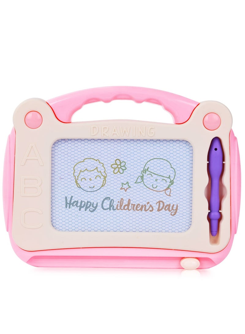 SYOSI Coloring Magnetic Drawing Board, Toddler Learning Toys for Little Girl Boy, Painting Sketch Pad, Erasable Doodle Sketch Pad with Stampers Cards, Birthday Travel Toys for 3 4 5 6 Years Kid (Pink) - Image 2