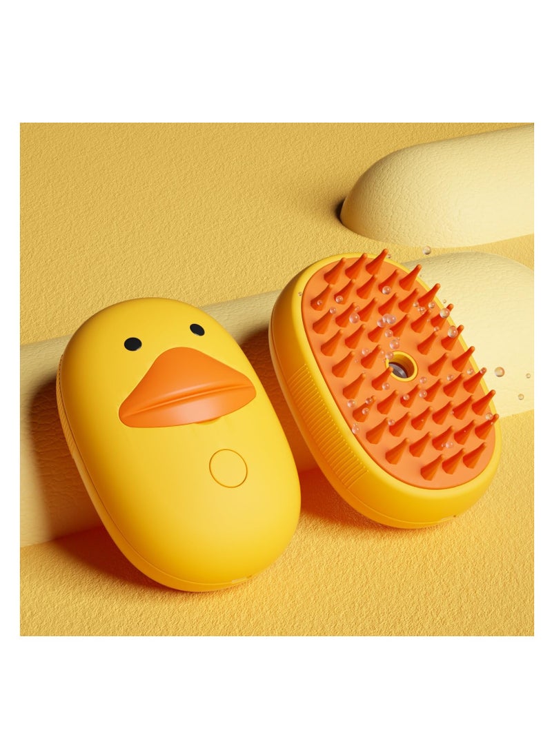 Excefore Cat Steam Brush, 3 In 1 Steamy Cat Brush, Cat Steamer Brush for Massage, Shedding, Spraying Cleaning, Multifunctional Cat Grooming Brush, Pet Hair Removal Tool Comb for Cats and Dogs, Yellow - Image 5