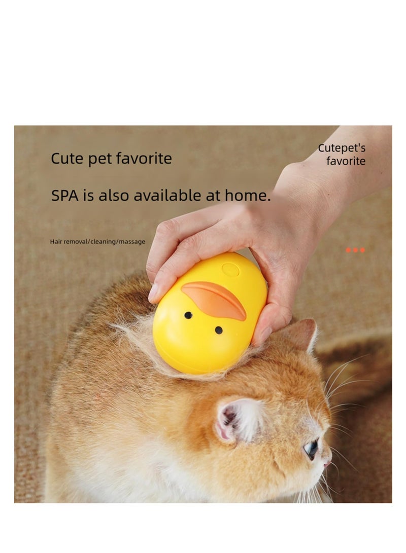 Excefore Cat Steam Brush, 3 In 1 Steamy Cat Brush, Cat Steamer Brush for Massage, Shedding, Spraying Cleaning, Multifunctional Cat Grooming Brush, Pet Hair Removal Tool Comb for Cats and Dogs, Yellow - Image 2