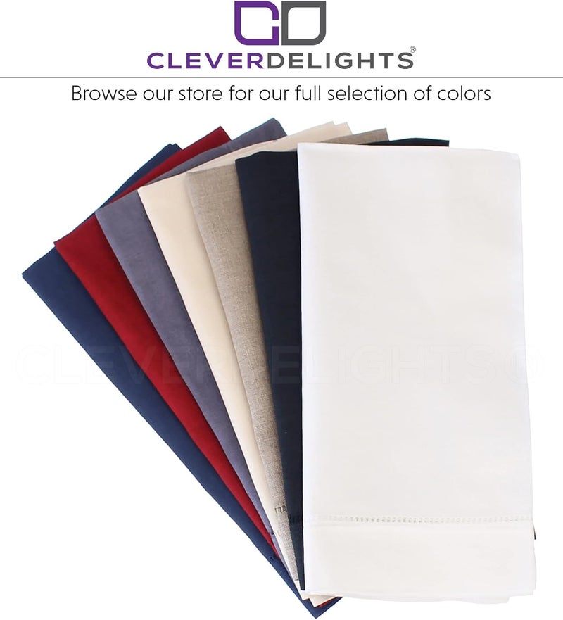 CleverDelights مناديل العشاء من CleverDelights 20 مصنوعة من الكتان بتطريز على الحافة لون طبيعي 6 عبوات 100 كتان - Image 4