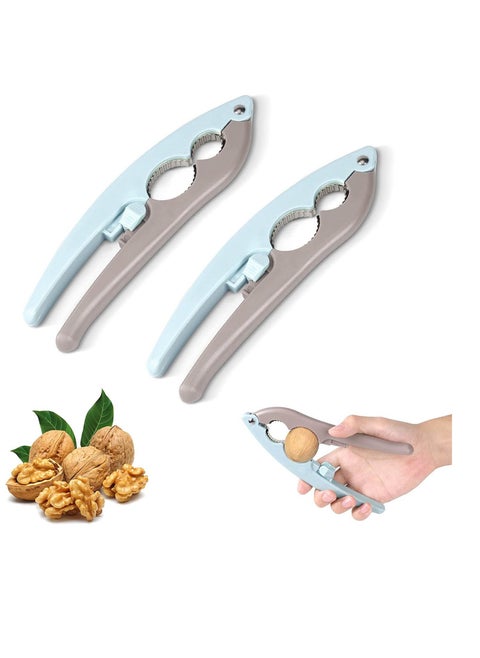 SYOSI Nutcracker Double Clamp Mouth Design Non-Slip Handle Nut Cracker Nut Crackers Designed for Nuts with Hard Shells Labor-Saving Multifunctional Nut Crackers for All Nuts 2PCS