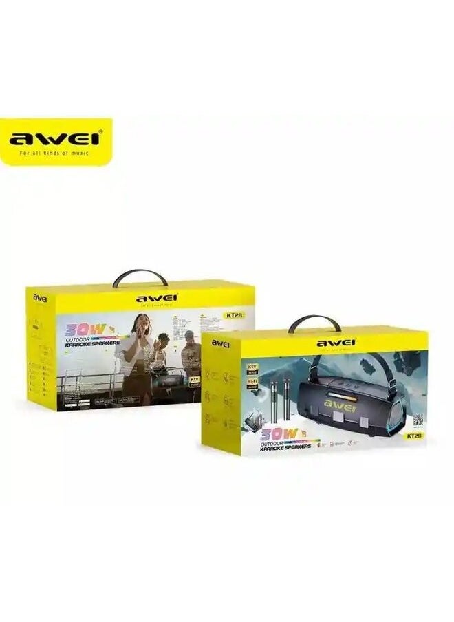 Portable Karaoke Bluetooth Speaker with Dual Wireless Microphone