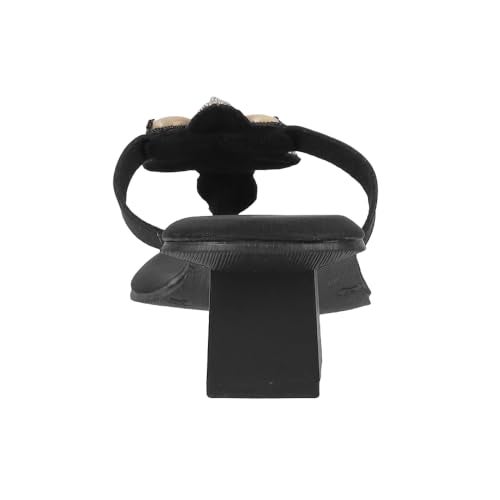 Mochi Women Black Synthetic Floral-Embellished Block Heel Sandal UK/6 EU/39 (32-951) - Image 5