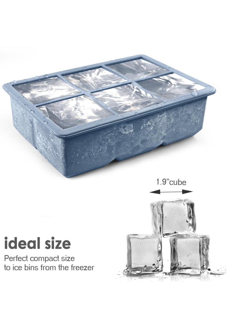 مجموعة قوالب مكعبات ثلج باغطية قابلة للفصل من السيليكون، من 3 قطع، قابلة لاعادة الاستخدام وخالية من BPA للمشروبات والكوكتيل، امنة ومرنة وقابلة للتكديس وكبيرة الحجم - Image 3