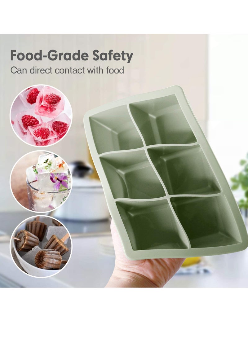 مجموعة قوالب مكعبات ثلج باغطية قابلة للفصل من السيليكون، من 3 قطع، قابلة لاعادة الاستخدام وخالية من BPA للمشروبات والكوكتيل، امنة ومرنة وقابلة للتكديس وكبيرة الحجم - Image 5