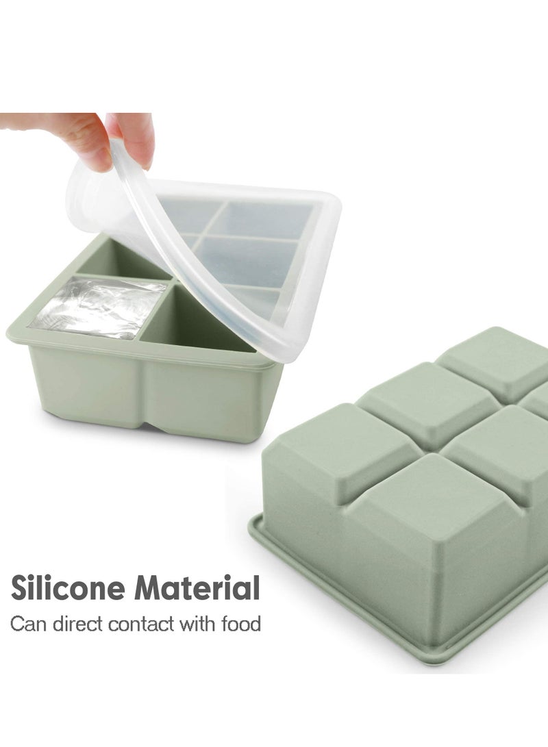 مجموعة قوالب مكعبات ثلج باغطية قابلة للفصل من السيليكون، من 3 قطع، قابلة لاعادة الاستخدام وخالية من BPA للمشروبات والكوكتيل، امنة ومرنة وقابلة للتكديس وكبيرة الحجم - Image 2