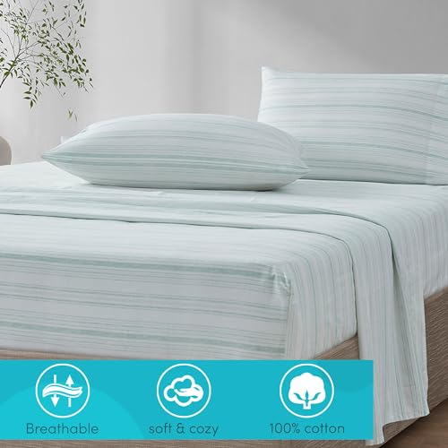 Comfort Spaces 100 Cotton Sheet Set Breathable Lightweight Soft with 12 Elastic Pocket Fits up to 14 Mattress All Season Cozy Bedding Matching Pillow Case Twin XL Good Vibes 3 Piece - Image 3