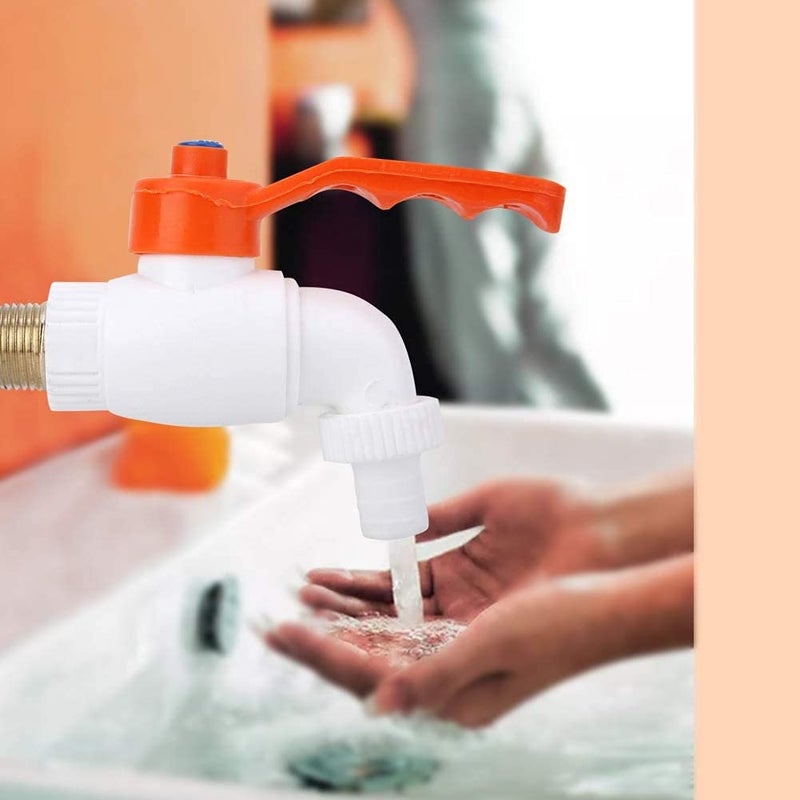 BATH GURU صنبور بلاستيكي ثقيل الوزن باللون الأبيض مع فوهة دجاجة للحمام والمطبخ والحديقة (عبوة من 2) - Image 5