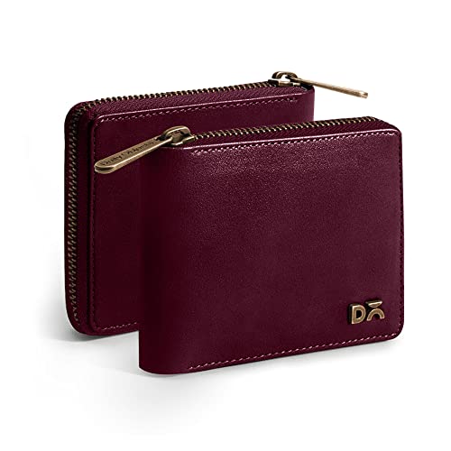 DailyObjects Burgundy Women's Zip Wallet | Made with Vegan Leather Material | Carefully Handcrafted | Holds up to 8 Cards | Slim and Easy to Fit in Pocket | Coin Pocket with Button Closure - Image 4