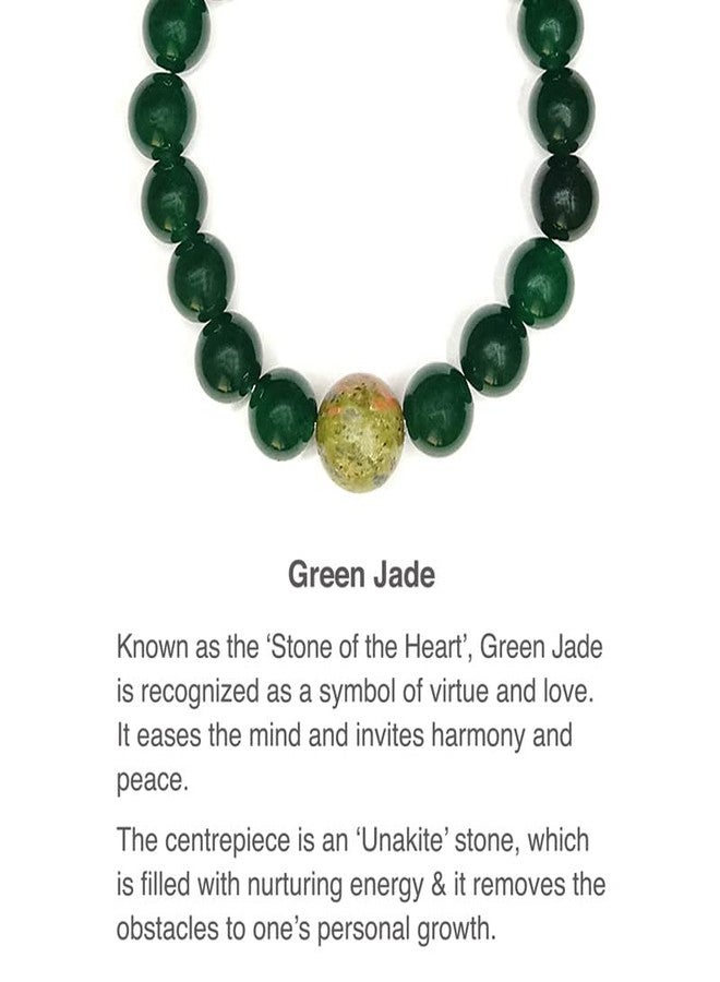 Chitshakti Lab Certified Green Jade Bracelet | Unisex both for Men & Women | 18beads Stretchable Bracelet with Unakite Stone | Natural Crystal Healing Stone - Image 4