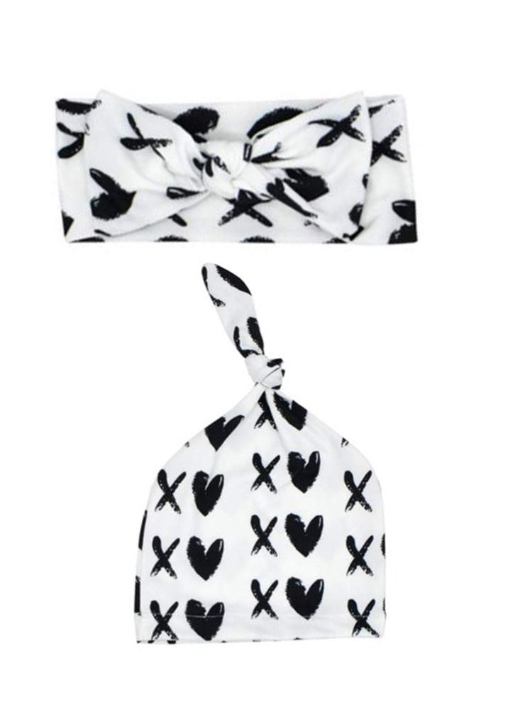 Y&D Hospital Swaddle Sack Hat Set Receiving Blanket for Newborns Baby Perfect Girls and Boys Black Dots  - Image 3
