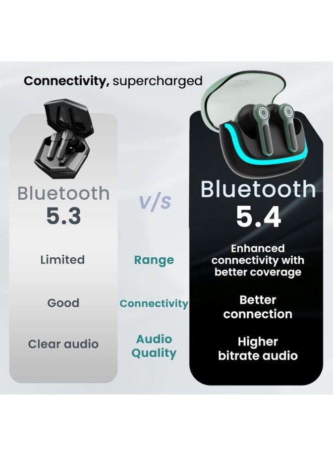 Boult Audio - Boult Audio Z40 Gaming in Ear Earbuds with 60H Playtime, 40ms Ultra Low Latency, Quad Mic ENC, Fast Pairing, Breathing LEDs, Type-C Fast Charging, BTv 5.4, Made in India, Earbuds TWS (Black Moss) - Image 1