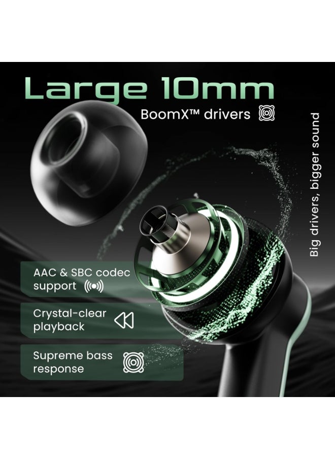 Boult Audio - Boult Audio Z40 Gaming in Ear Earbuds with 60H Playtime, 40ms Ultra Low Latency, Quad Mic ENC, Fast Pairing, Breathing LEDs, Type-C Fast Charging, BTv 5.4, Made in India, Earbuds TWS (Black Moss) - Image 1