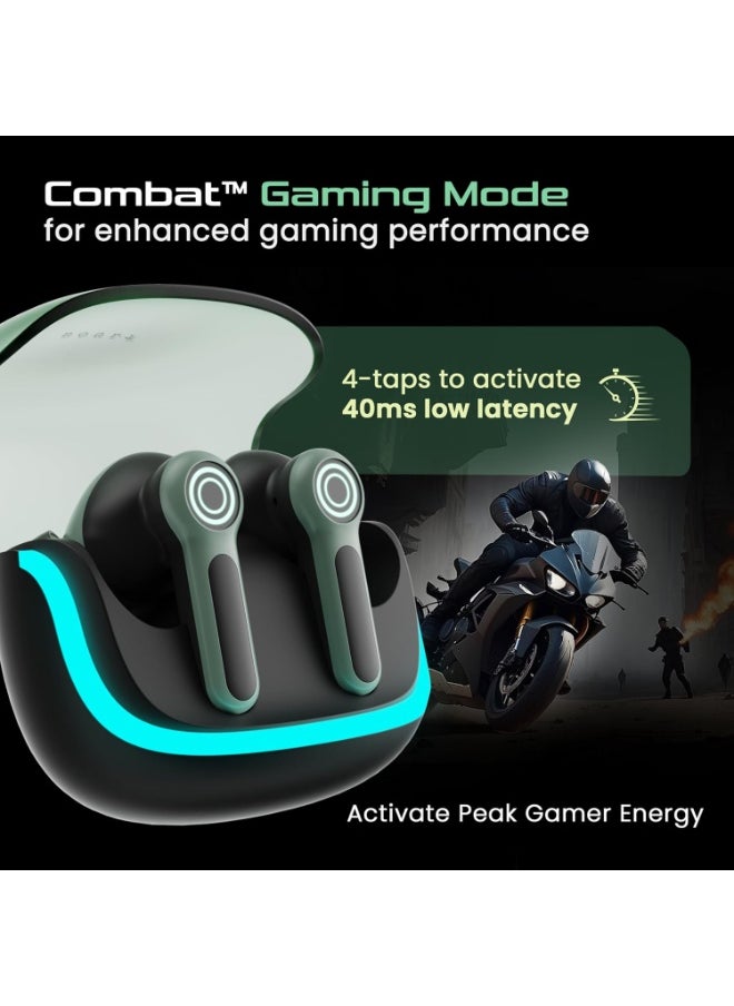Boult Audio - Boult Audio Z40 Gaming in Ear Earbuds with 60H Playtime, 40ms Ultra Low Latency, Quad Mic ENC, Fast Pairing, Breathing LEDs, Type-C Fast Charging, BTv 5.4, Made in India, Earbuds TWS (Black Moss) - Image 1