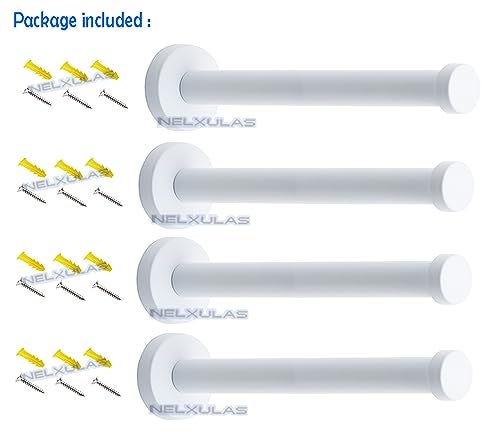 NELXULAS Classic White Stainless Steel Single Super Heavy Duty Wall Mount Hook Coat Hanger Bath Towel Hooks 8 4 PCS - Image 3