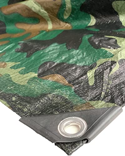 Kotap 10 x 12 Ft. All-Purpose Multi-Use 7-mil Poly Tarp, Camouflage, Multi-Use, Waterproof, Green/Black, (TCM-1012) - Image 5