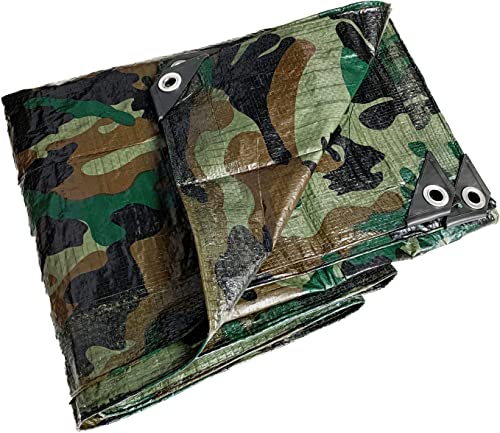 Kotap 10 x 12 Ft. All-Purpose Multi-Use 7-mil Poly Tarp, Camouflage, Multi-Use, Waterproof, Green/Black, (TCM-1012) - Image 4