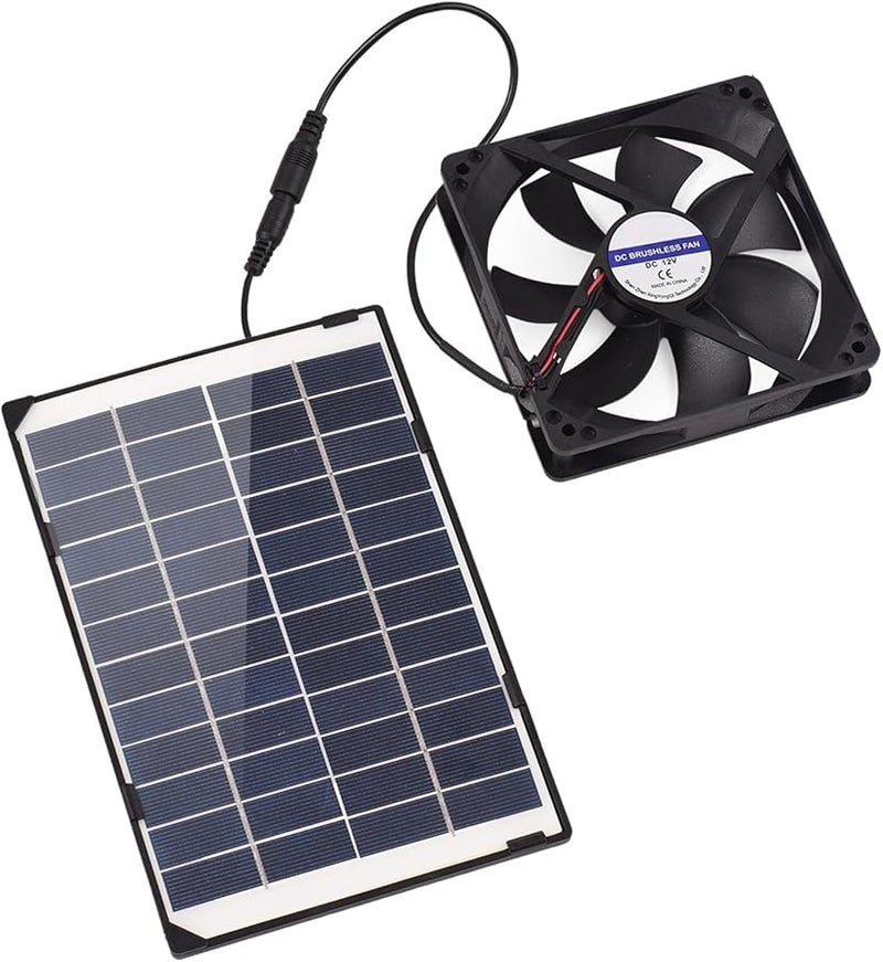 FILFEEL 6W 12V مروحة عادم شمسية صغيرة لتهوية بيت الحيوانات الأليفة، قن الدجاج، الدفيئة، السقيفة - Image 2