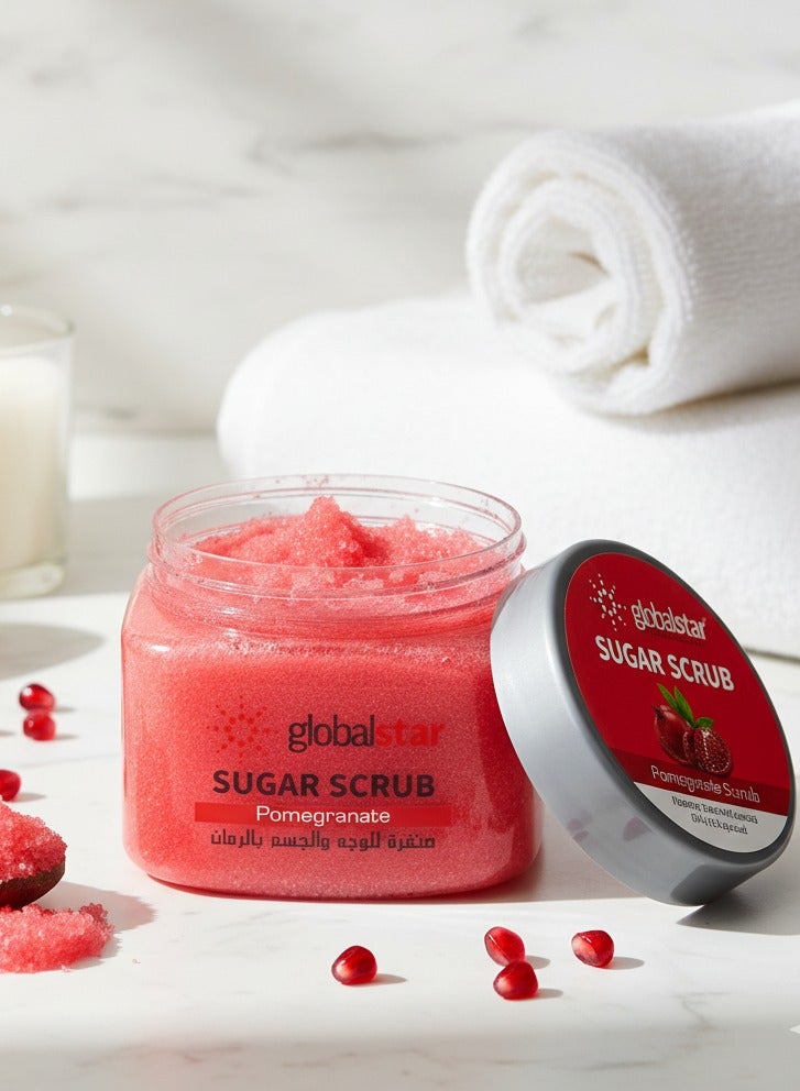 جلوبال ستار سكر مقشر جلوبالستار بالرمان 600 جرام – تقشير طبيعي لبشرة ناعمة ومتألقة - Image 2
