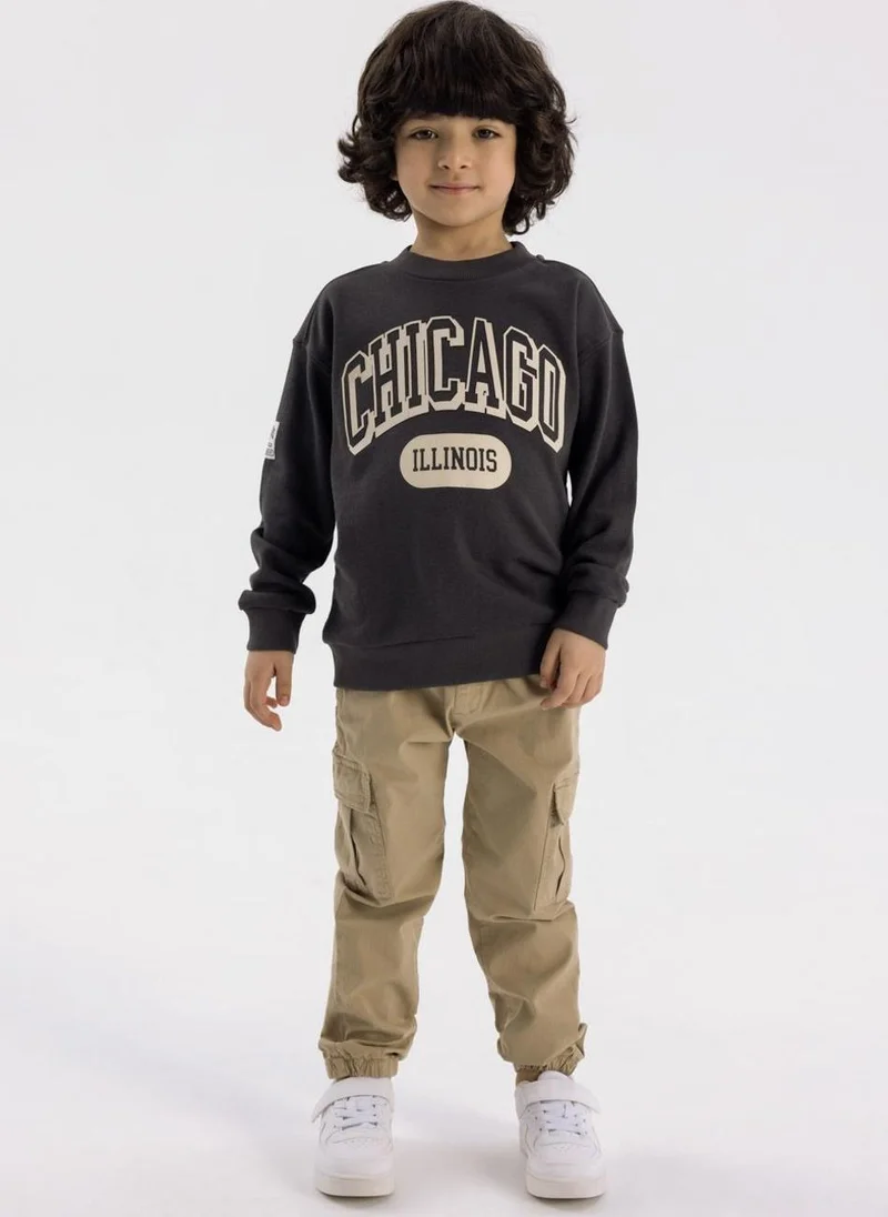 MINOTI Boys' Cargo Pants with Elastic Waist and Cuffed Ankles