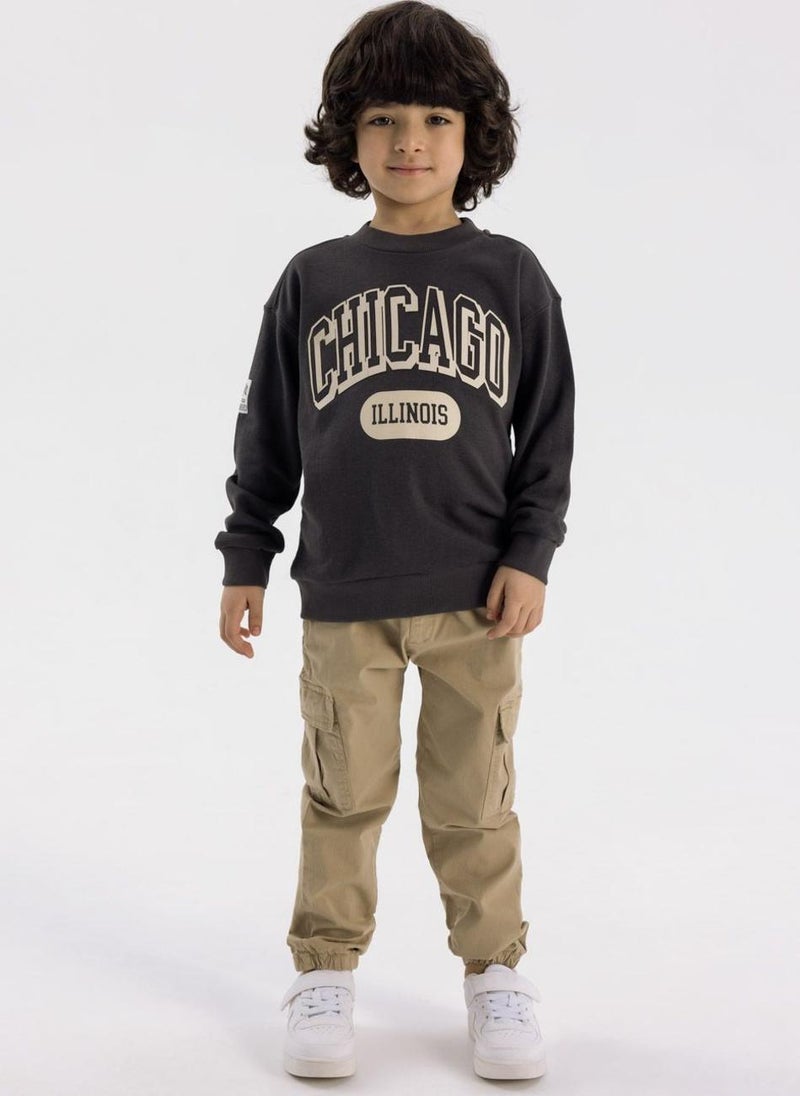 MINOTI Boys' Cargo Pants with Elastic Waist and Cuffed Ankles  - Image 1