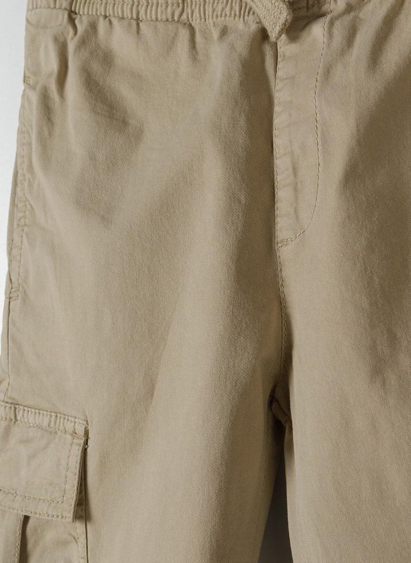 MINOTI Boys' Cargo Pants with Elastic Waist and Cuffed Ankles  - Image 4