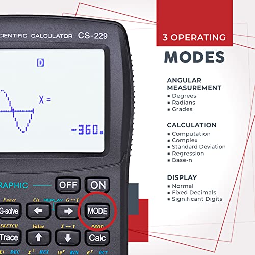 CATIGA CS229 Scientific Calculator with Graphics Functions, Multiple Modes with Intuitive User Interface for Beginners and Advanced Courses - Image 3