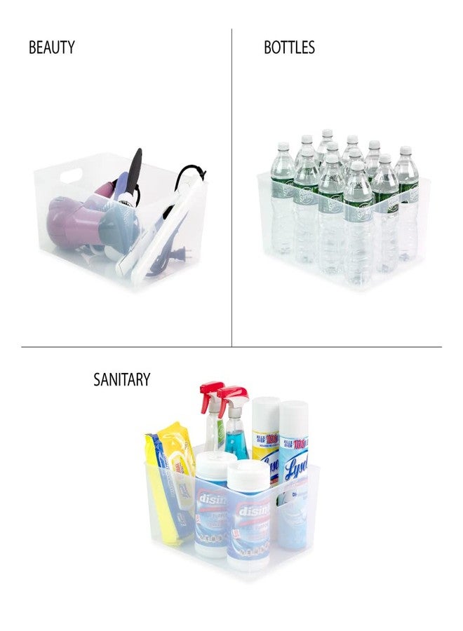 Isaac Jacobs 3-Pack XL Clear Storage Bins (12” L x 11.1” W x 7” H) with Cutout Handles, Plastic Organizer for Home, Office, Kitchen, Fridge/Freezer, Drawers, BPA Free, Food Safe (3-Pack, Extra-Large) - Image 3