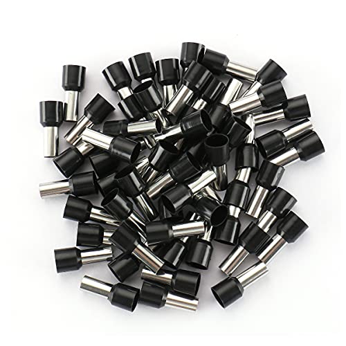 Baomain AWG 8/10.0mm² Wire Copper Crimp Connector Insulated Ferrule Pin Cord End Terminal E10-12 Pack of 100 (Black) - Image 4