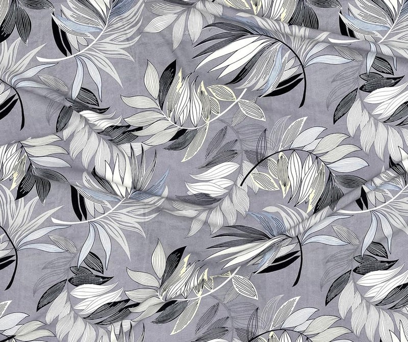 BSB HOME Premium Microfiber 160 TC Flat Double Bed Bedsheets for Summer Breathable | Wrinklefree (Size- 225 x 228 Cm) with 2 Pillow Covers (Size-17 X 27 Inches,Floral, Silver and Black) - Image 4