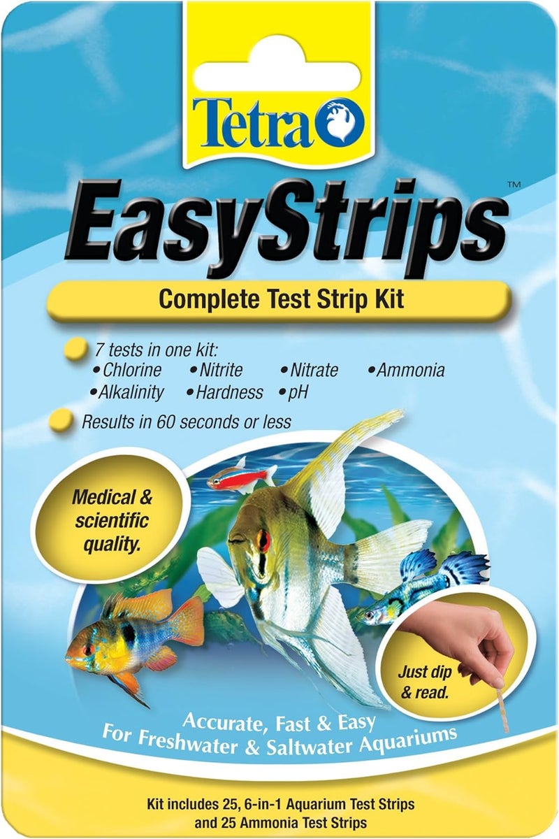 Tetra EasyStrips Complete Aquarium Test Strips Water Testing 25 Count - Image 1