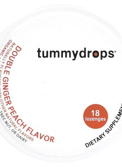 TUMMYDROPS Double Ginger Peach 18 Lozenges 