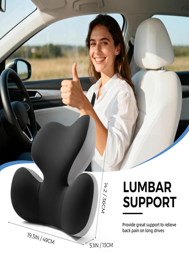BEBAS Lumbar Support Pillow for Car, Ergonomic Memory Foam Back Cushion for Driving, Lower Back Support for Pain Relief, Lumbar Cushion for Car Seats, Office Chairs, Wheelchairs - Blackgray - Image 2
