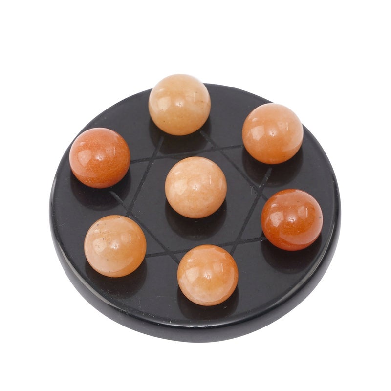 Natural Crystal Gem Mini Seven Star Array Seven Star Disc Round Bead Ornaments Seven Mans Star Feng Shui Home Jewelry Ornaments - Image 1