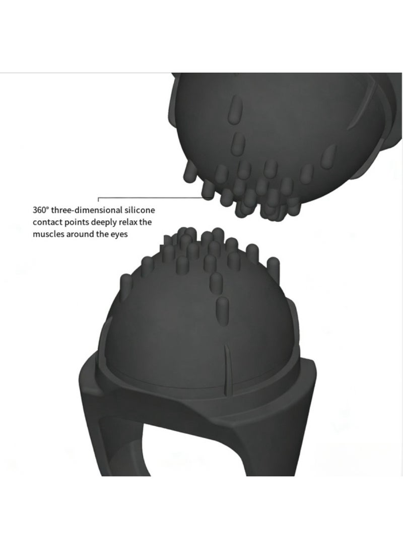 Pocket Mini Ring Face and Eye Massage Ball USB Rechargeable Fingertip Massager Black Facial Massager Facial Muscle Firming Anti-Aging Relieve Dark Circles Under Eyes Puffiness Fatigue - Image 5