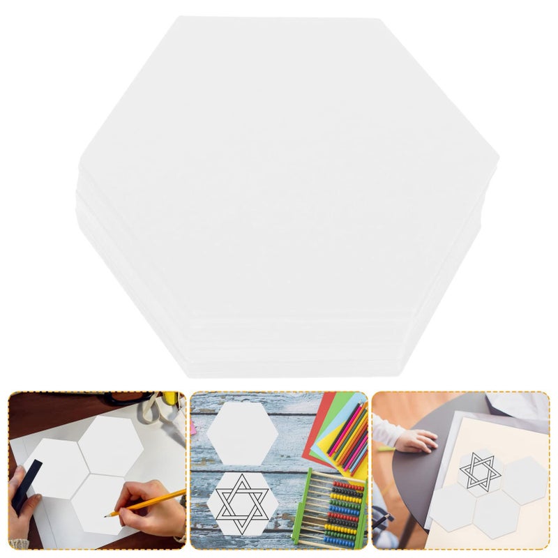 قوالب ورقية مرقعة بيضاء 60 ورقة أدوات حرفية للرسم اليدوي وخياطة اللحف DIY - Image 5