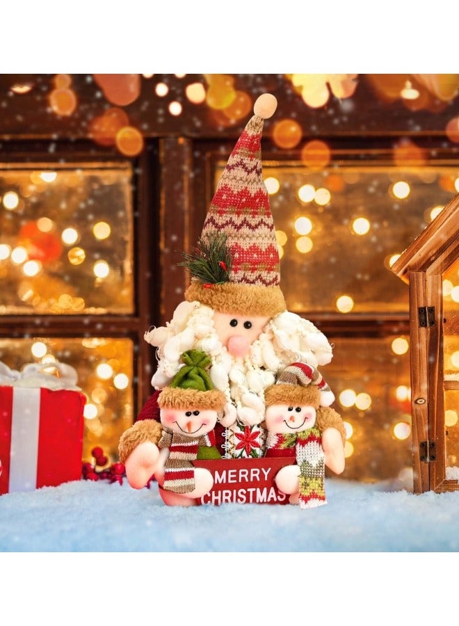 CCOVERY Christmas Plush Family Tabletop Decoration, Traditional Plush Doll Toys, Christmas Figurines Ornament - Image 2