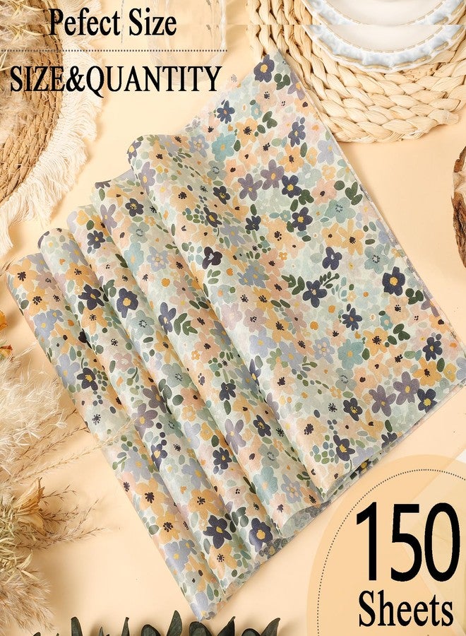 Fabllewavi 150 Sheets Boho Floral Wax Paper for Food Deli, 9.8 x 8.3 inch Watercolor Boho Floral Patterns Greaseproof Deli Sheets for Sandwich Picnic Basket Liner Irish Party Supplies - Image 5