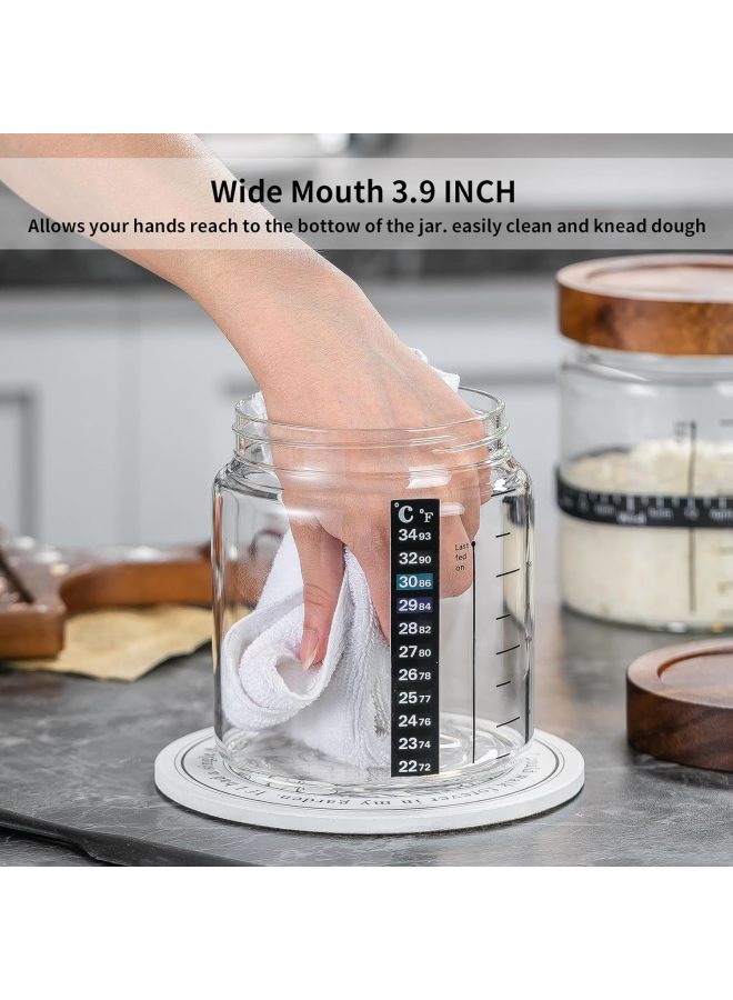 Hot Sale 35OZ Sour Bread Fermentation Bottle Thick Glass Bottle With Lid Dough Baking Package Supplies-Specifications:One-piece Set, Including All The Accessories In The Picture (6-piece Set) - Image 3