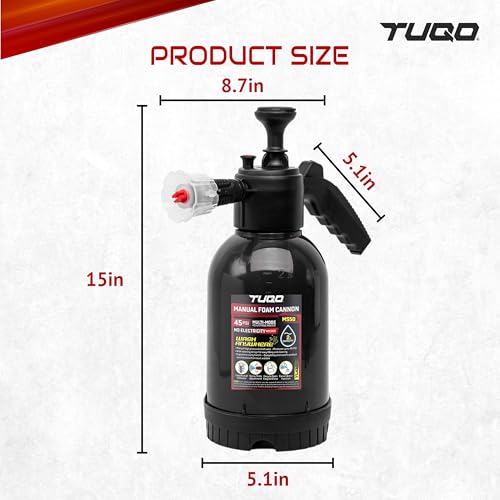 TUQO MS50 Portable Foam Sprayer | Hand Powered | Professional Series | Heavy Pressure | 3 Nozzles & Pressure Release Lever | Ideal for Car, Bike Wash & Liquid Spray Applications - Image 2