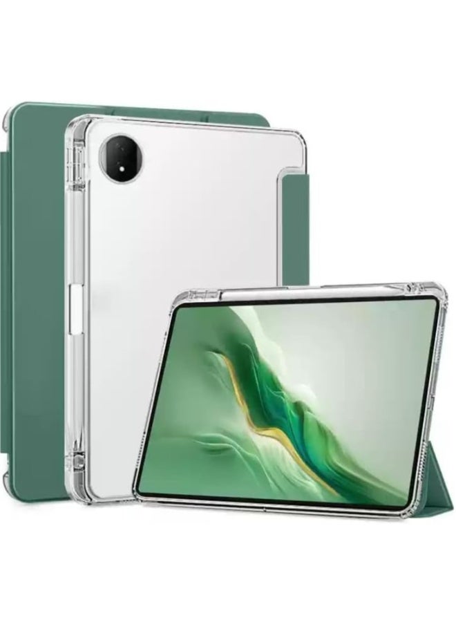 Compatible with Honor MagicPad 2 2024 (12.3 inch) Tablet Unid Series Triple Fold Transparent Case With Pencil Holder and Auto Sleep Wake For Magic Pad 2 12.3