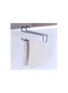 Spaceshoop Cabinet Paper Towel Holder Under Cabinet Paper Roll Rack No Drilling Metal Paper Roll Dispenser Anti rust Over The Door for Kitchen Bathroom Under-shelf Toilet Napkins Organizer  - Image 2