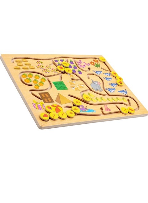 Arabic Wooden Number Board - Arabic Numbers Puzzle - Montessori Games - Educational Game