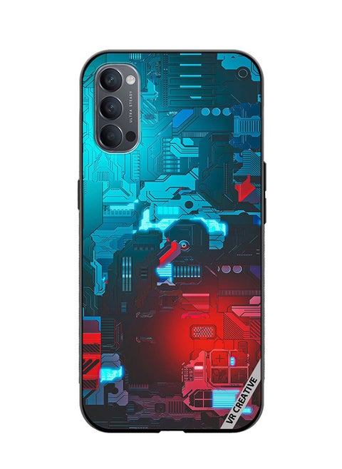 Protective Case Cover For Oppo Reno4 Pro 5G Tech M7 Design  Multicolour