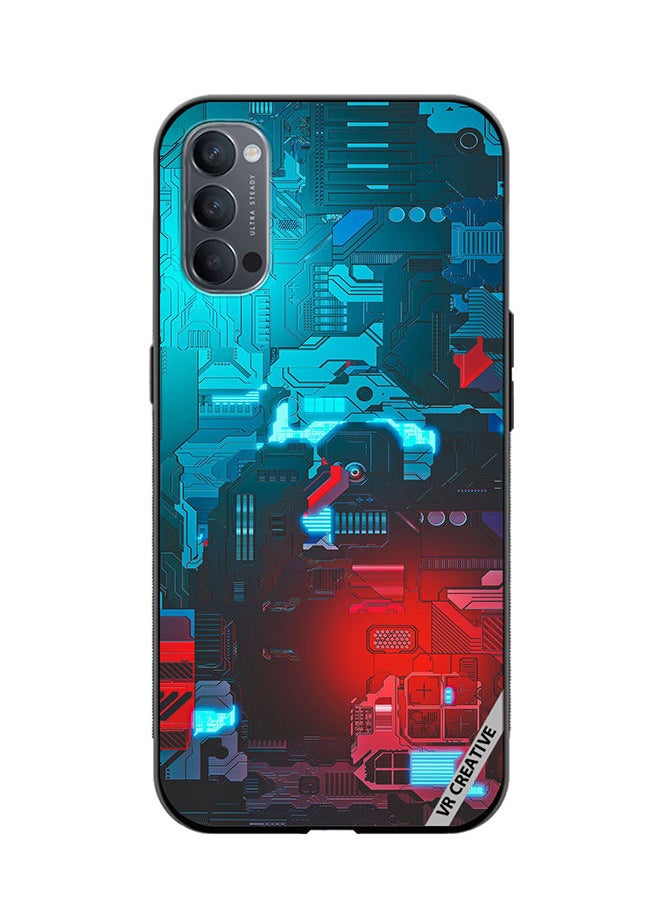 Protective Case Cover For Oppo Reno4 Pro 5G Tech M7 Design  Multicolour