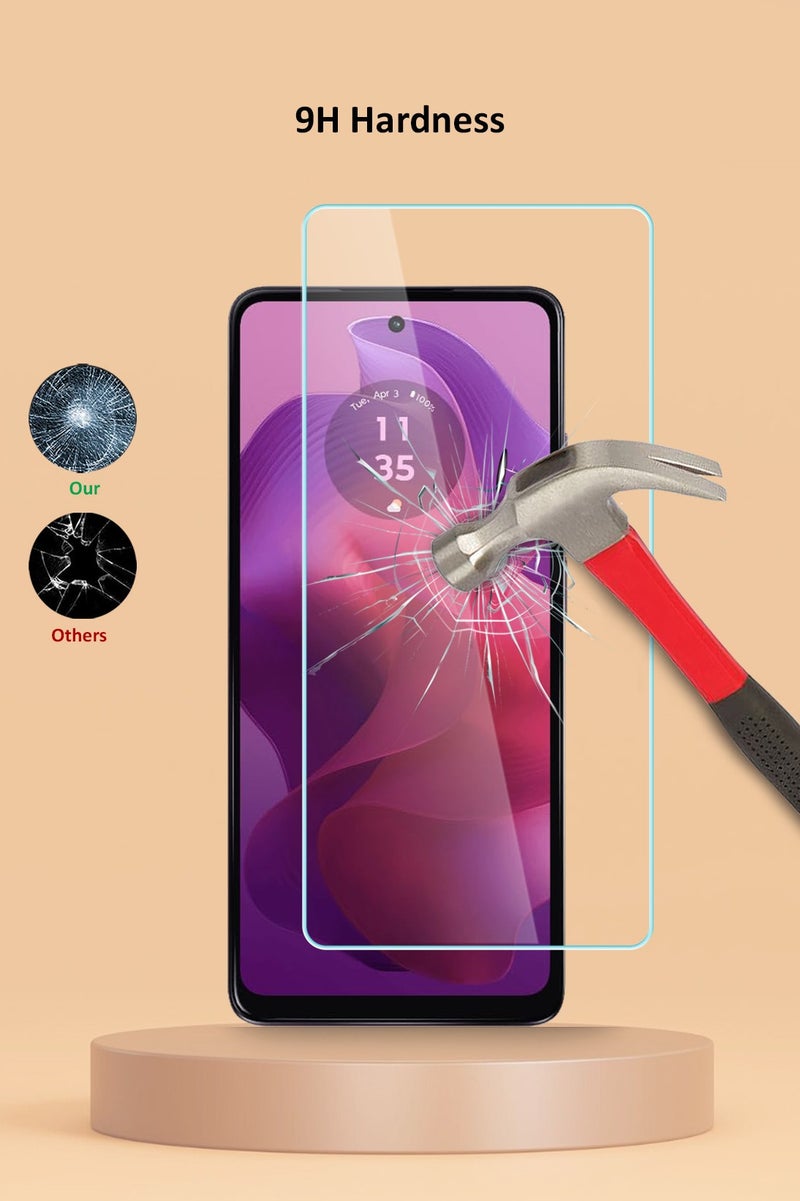 HD Tempered Glass Screen Protector for Motorola Moto G24 - Anti Reflection Anti Bubbles 9H Hardness 0.33 mm Rounded Edges Easy Installation
