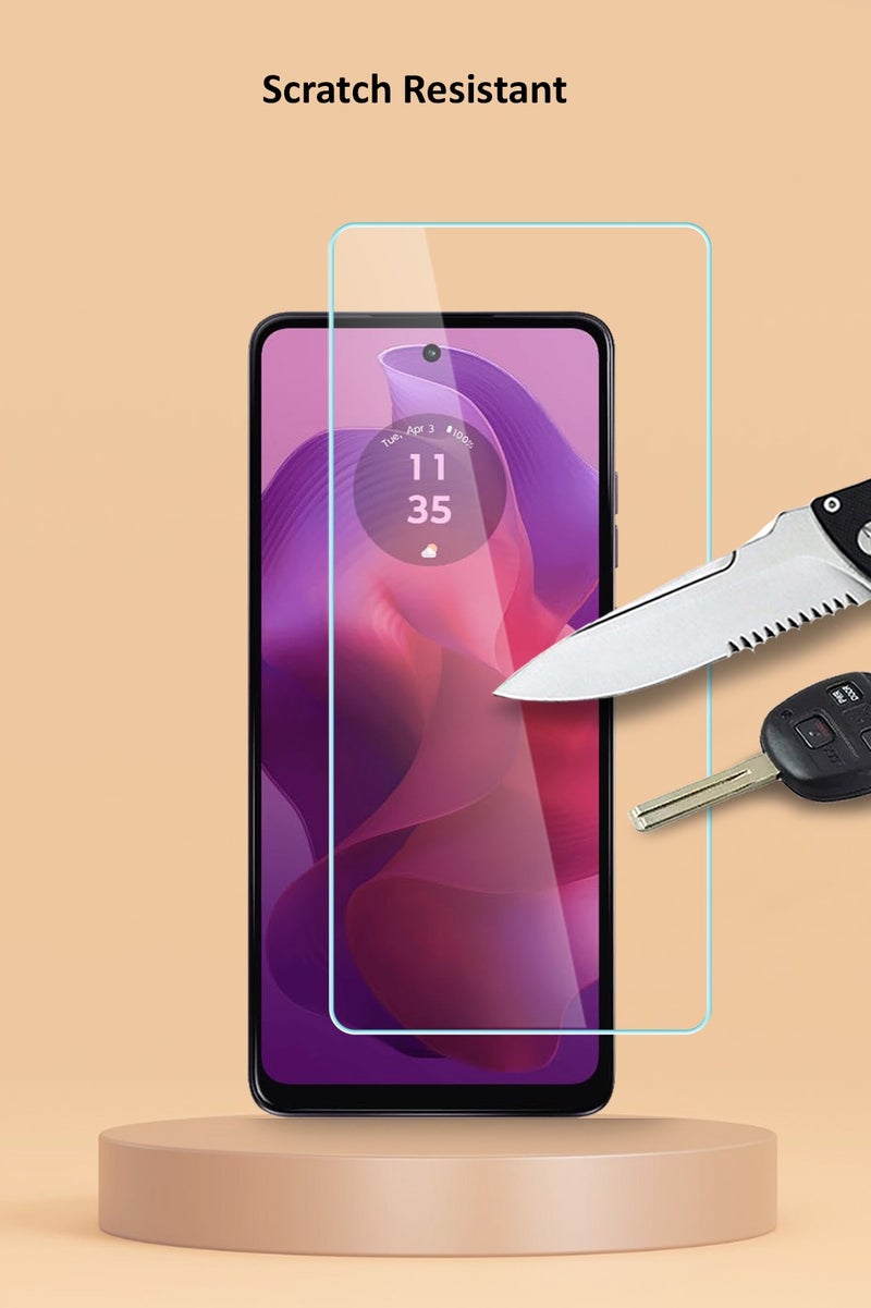 HD Tempered Glass Screen Protector for Motorola Moto G24 - Anti Reflection Anti Bubbles 9H Hardness 0.33 mm Rounded Edges Easy Installation
